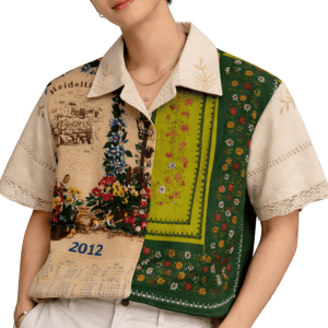 the "heidel" heirloom patchwork shirt